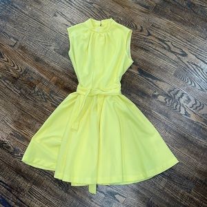 Vintage polyester yellow dress 70s 1970s 60s